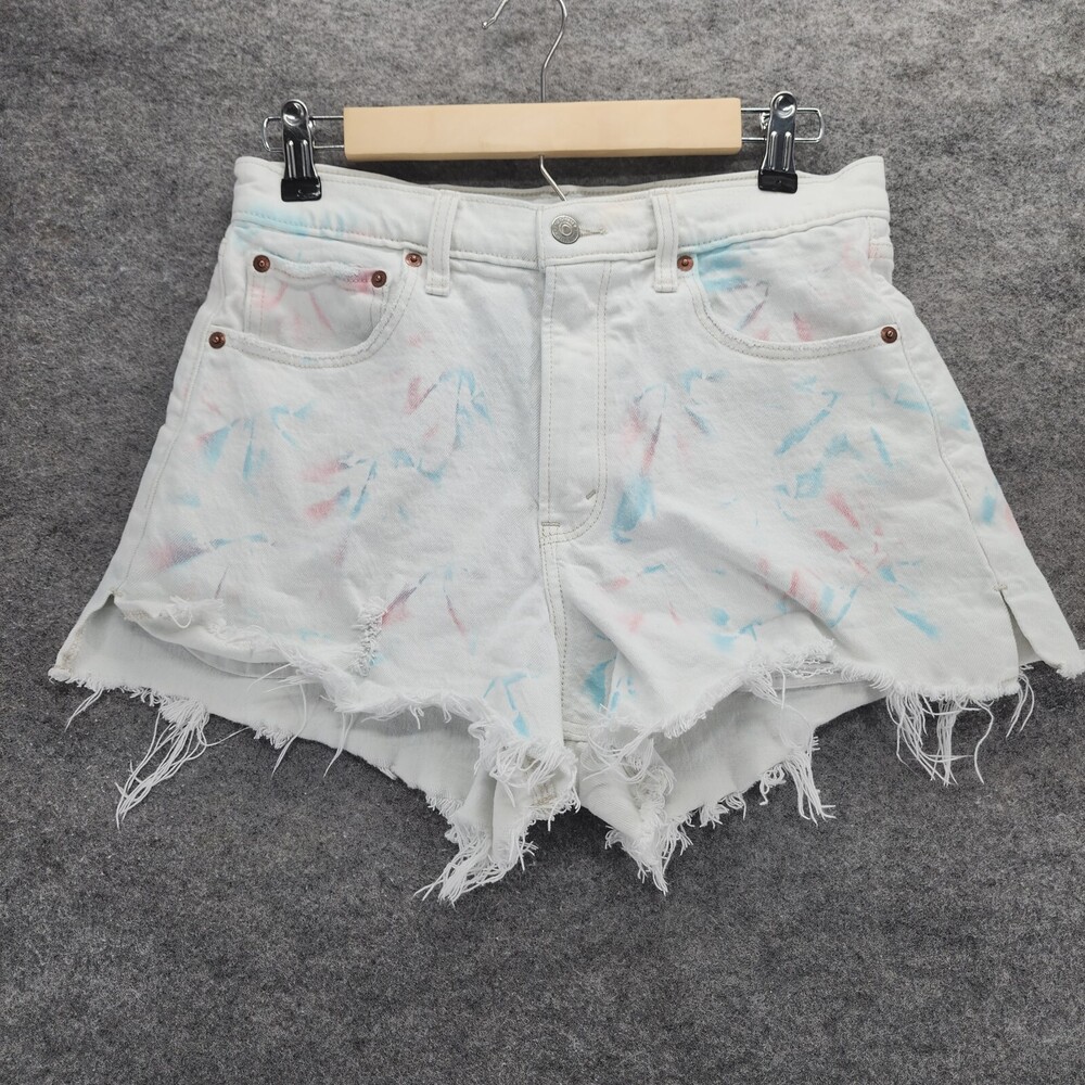 Abercrombie Fitch Shorts Womens 28/6 Cutoff High Rise White Denim